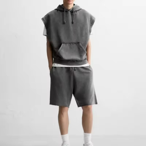 <span class=keywords><strong>Felpe</strong></span> con Logo personalizzato con <span class=keywords><strong>cappuccio</strong></span> da uomo <span class=keywords><strong>senza</strong></span> maniche Vintage con taglio acido e bordi neri felpa con <span class=keywords><strong>cappuccio</strong></span> <span class=keywords><strong>senza</strong></span> maniche - Product Image 5