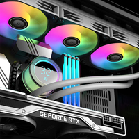 Refroidisseur d'eau pour processeur AIO ARGB de haute qualité 360 mm, compatible AM5/LGA 2011, affichage de la température, refroidissement du processeur informatique, jeu
