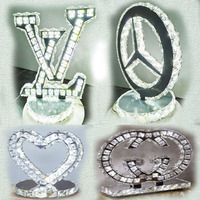 Buena calidad de cristal claro de acero inoxidable de moda mesa de lámpara de cristal de lujo de lámpara de mesa