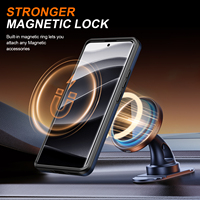 Nouvelle conception d'étui de téléphone magnétique antichoc en PC+TPU pour Redmi Note 14 Pro 15 14, protection arrière avec support rotatif à 360 degrés