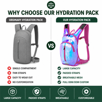 Sac d'hydratation Nepest 8L en nylon pour cyclisme/ ski, avec poche à eau 2L, pour VTT et course à pied, sangle de poitrine/taille réglable, sifflet de sécurité