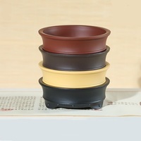 Dia.15cm H.5cm Plastique Bambou Forme Ronde Peu Profonde Bonsaï Pot pour Bonsaï