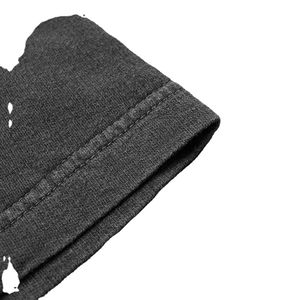 Camiseta de Algodón Grueso con Lavado Ácido y Efecto Desgastado para Hombre y Mujer, Talla Grande, con Logotipo Personalizado, Impresión DTG, Color Negro - Product Image 2