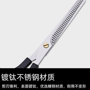 Tijeras para adelgazar el cabello, herramienta profesional de corte de pelo con mango largo y punta roma de acero inoxidable para uso doméstico - Product Image 2
