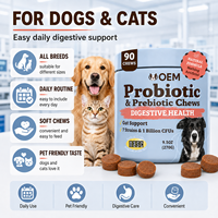 Friandises à mâcher probiotiques et prébiotiques pour chiens et chats, soutien digestif, santé intestinale, supplément, friandises molles, nutrition animale, fabricant OEM