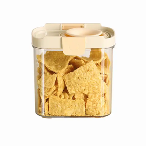 Wishome – Pot de stockage hermétique en PET de qualité alimentaire pour céréales, <span class=keywords><strong>empilable</strong></span>, pour aliments secs, riz, haricots, avec <span class=keywords><strong>bec</strong></span> verseur facile - Product Image 5
