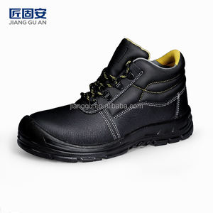 Bottes de sécurité <span class=keywords><strong>anti</strong></span>-perforation et antidérapantes à embout d'acier, double couche en tissu maille peau de litchi pour semelle intermédiaire, construction de semelle en PU, pour l'exploitation minière - Product Image 1