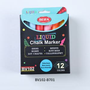 BEIFA BV102 pointe biseautée 8 10 12 pièces boîte de couleur système de valve à coque assortie écrire <span class=keywords><strong>sur</strong></span> des surfaces en verre non poreuses <span class=keywords><strong>marqueur</strong></span> à <span class=keywords><strong>craie</strong></span> liquide - Product Image 1