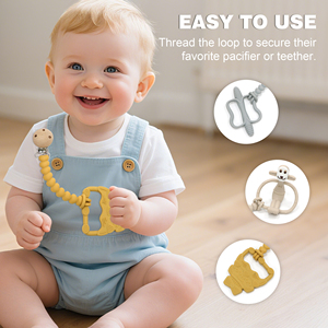 <span class=keywords><strong>Catenella</strong></span> Portaciuccio in Silicone Design Integrato Stile a Cuore per Neonati Maschi e Femmine - Product Image 4