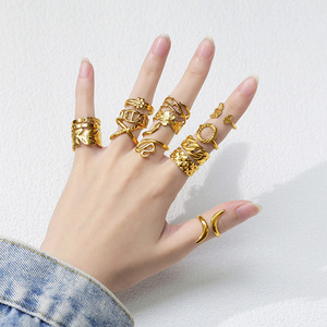 Tempusort Wholesale 18K Gold Plated Stainless Steel <strong>Statement</strong> <strong>Rings</strong> Hollow Design Fashion <strong>Ring</strong> - Product Image 6