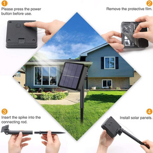 Vente en gros 20m200LED vert clair fil de cuivre solaire guirlandes lumineuses IP65 étanche 8 modes lumière solaire de Noël en plein air - Product Image 5