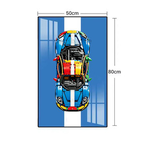 Without Lighting <strong>Bricks</strong> Car Display Frame Custom Building <strong>Block</strong> Wall Art for Race Car Model Wall Mounted Plastic Model Showcase - Product Image 4
