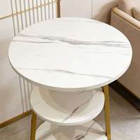 Table basse de luxe à 3 niveaux en fer, plateau en marbre écologique, convertible pour salon, hauteur réglable, design moderne