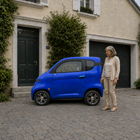 Livraison rapide en Europe, mini véhicule électrique à quatre roues, 25 km/h, 45 km/h, scooter électrique avec cabine pour personnes âgées, utilisation par les personnes âgées