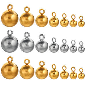 Boule en <span class=keywords><strong>acier</strong></span> inoxydable simple cercle solide perle pendentif pour collier à faire soi-même Bracelet pour accessoires de fabrication de bijoux - Product Image 5