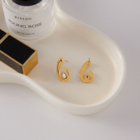Boucles d'oreilles J&D Classic Waterdrop CZ en or 18 carats et acier inoxydable, zircon blanc, forme goutte d'eau spirale