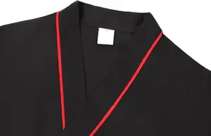 Uniforme de chef de cozinha de manga 3/4 para restaurante, uniforme de chef de serviço respirável com bico duplo para cozinhar, roupa de cozinheiro por atacado