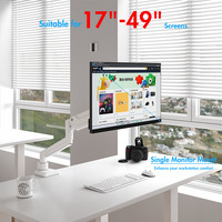 Bras de moniteur robotique de vente chaude pour les moniteurs d'ordinateur réglables d'écran de 17 "-49" supportent le bras de moniteur de ressort à gaz simple de 20KG