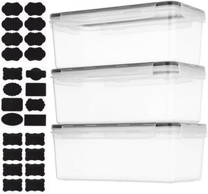 Airtight Food <b>Storage</b> <b>Containers</b> with Lids 4PCS Set 3.2L Plastic Spaghetti <b>Container</b> for Pasta and Long Noodles - Product Image 4
