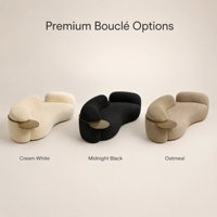 Canapé en laine d'agneau italien minimaliste en forme de pois, trois places, avec design multifonctionnel pour salon