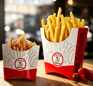Custom Printed Matte French Fries Packaging Box Food Grade Oil Proof Disposable Chip <b>Takeaway</b> <b>Container</b> Recyclable Snacking - Product Image 4