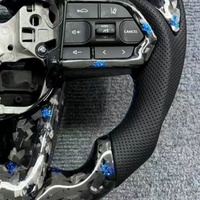 Volant de voiture en carbone forgé bleu personnalisé adapté à Toyota Hilux LC300 Hilux Fortuner Land Cruiser GR Corolla LC79