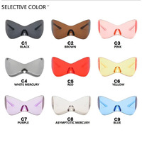 Masque-lunettes Y2K personnalisé, style futuriste cool, non mainstream, punk, une seule pièce