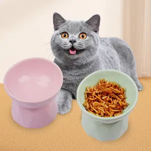 Wholesale Custom Round Pet Ceramic Bowl Personalised Elevated Dog Cat Food Bowl Pet Feeder Bowls
