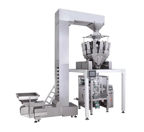 Automatic multihead weighing square sugar cube packing machine with Z bucket elevator system
