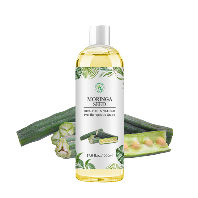 Moringa Seed Oil for Hair Growth - 100% Pure Natural Plant Extract, Cold Pressed Carrier Oil, Extra Virgin | OEM 500mL