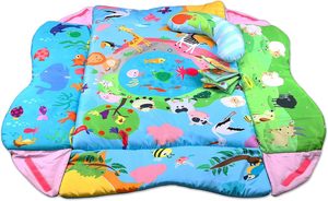 Baby Play Mat Plus Espejo y almohada Libro musical Ball Pit 5 en 1 Actividad Gimnasio Gatear Mat para niños recién nacidos - Product Image 4