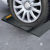 Gummi-Garagenparkmatte Hochbelastbare Radstopper Rutschfeste Schwarze Parkmatte
