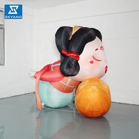 Ballon gonflable géant personnalisé de mascotte de personnage de dessin animé de sculpture de bonne de lingot pour la décoration d'art
