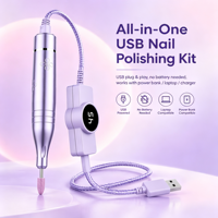 Perceuse à ongles électrique sans fil 16000 tr/min avec batterie rechargeable, lime à ongles en alliage d'aluminium pour salon de manucure professionnel