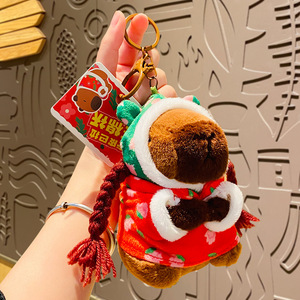 Linda Creative Cartoon Plush <span class=keywords><strong>Dr</strong></span>. Capi Bala Keychain Gold List Title Capybara Doll Schoolbag Pendant Small Gifts - Product Image 6