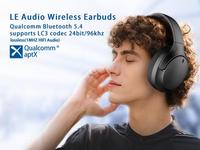 Casque audio LE Audio LC3 AURACAST Bluetooth 5.4 Aptx Lossless/Adaptive/HD/LL pour TV et jeux, faible latence, entrée USB C/Aux