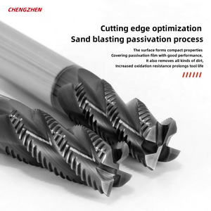 HRC55/HRC65/HRC70 3/4 <span class=keywords><strong>flautas</strong></span> hoja ondulada <span class=keywords><strong>de</strong></span> carburo <span class=keywords><strong>de</strong></span> tungsteno <span class=keywords><strong>de</strong></span> acero CNC mecanizado Endmill Nano revestimiento OEM desbaste fresa - Product Image 3