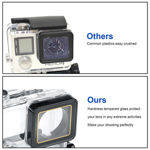 Accessoires de caméra d'action HONGDAK pour <span class=keywords><strong>Gopro</strong></span> <span class=keywords><strong>Hero</strong></span> <span class=keywords><strong>4</strong></span> Kit noir avec boîtier de protection étanche Kit de filtre de plongée - Product Image 5