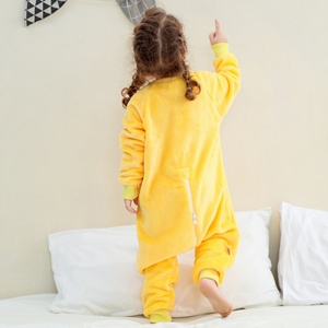 Michley Kinderen Schattige Kleine Gele Eend Snel Droogende Ademend Casual Plus Size Flanellen Pyjama's met Dierenprint 1-6 Jaar - Product Image 3