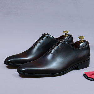 Spring new style lace-up lightweight and breathable leather shoes <b>for</b> <b>men</b>, business quality genuine leather Oxford shoes - Product Image 2