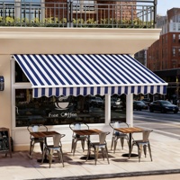 Auvent rétractable motorisé pour vitrine commerciale avec signalétique personnalisée pour balcon, jardin extérieur, boutique et restaurant