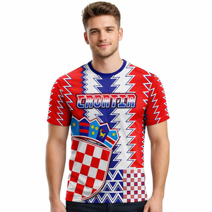 Maillot de football personnalisé <span class=keywords><strong>Croatie</strong></span> Hrvatski Nogometni Savez Element Coupe du Monde 2026 – T-shirt de soutien à la culture croate Kockasti avec drapeau à carreaux et manches courtes - Product Image 2