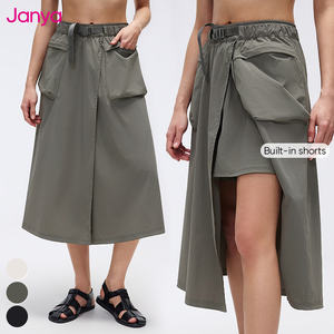 Janya Nouvelle <span class=keywords><strong>Jupe</strong></span> Midi Légère Imperméable à Plusieurs Grandes Poches, Taille Haute, Style Cargo Décontracté et Sportif pour Femme - Product Image 3