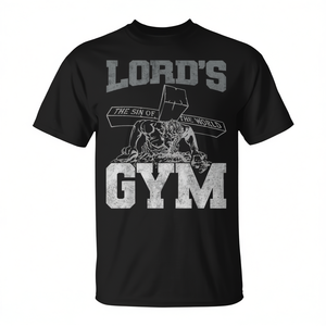 T-shirt Lords Gym The Sin Of The World Jesus Design, vêtements noirs pour hommes - Product Image 2