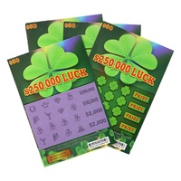 Fournisseurs de cartes à gratter écologiques Ticket à gratter personnalisé Billets de loterie multi-apparence