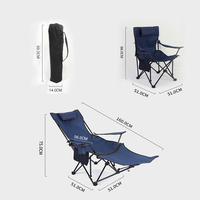 Mobilier d'extérieur Chaises pliantes portables multifonctions Chaise de camping inclinable avec sac de transport Chaises de plage pour la pêche