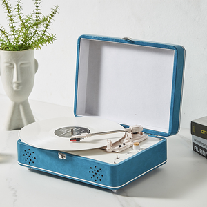 Vente en gros de gramophone classique, tourne-disque <span class=keywords><strong>33</strong></span>, 45, 78 <span class=keywords><strong>tours</strong></span>, fonction d'arrêt automatique, base en bois, boîte à musique pour cadeau d'anniversaire - Product Image 1