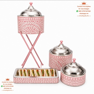 Ensemble de plats de service en acier inoxydable de qualité supérieure avec couvercle pour mariage, banquet, restaurant, événements de restauration - Product Image 1