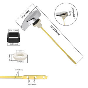 Kit de manija de inodoro de varilla de aluminio de aleación de zinc Universal THU004-# <span class=keywords><strong>CP</strong></span> palanca de viaje St701C manija de montaje lateral para reemplazo de baño - Product Image 3