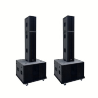 Sistema de Sonido PA Boutum Q1006, Altavoz de Columna Profesional de 4x10 Pulgadas, Subwoofer Activo de 24 Pulgadas